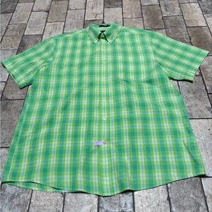 Saddlebred Green and Blue Plaid Men's Short Sleeve Shirt
